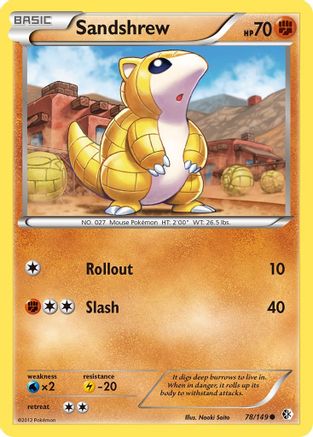 Sandshrew (78/149) [Black & White: Boundaries Crossed] - Trinity Hobby