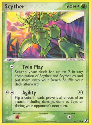 Scyther (46/115) (Stamped) [EX: Unseen Forces] - Trinity Hobby