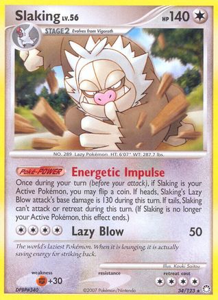 Slaking (34/123) [Diamond & Pearl: Mysterious Treasures] - Trinity Hobby