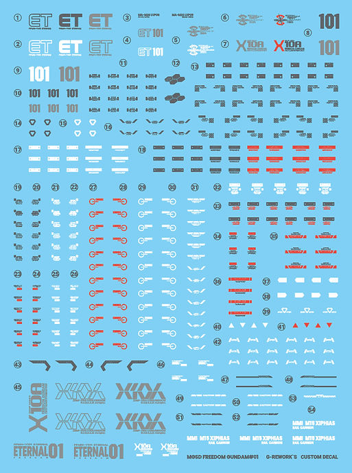 G-rework [MGSD] FREEDOM GUNDAM Water Decal - Trinity Hobby