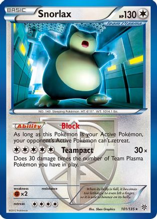 Snorlax (101/135) [Black & White: Plasma Storm] - Trinity Hobby