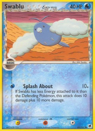 Swablu (65/101) (Delta Species) (Stamped) [EX: Dragon Frontiers] - Trinity Hobby