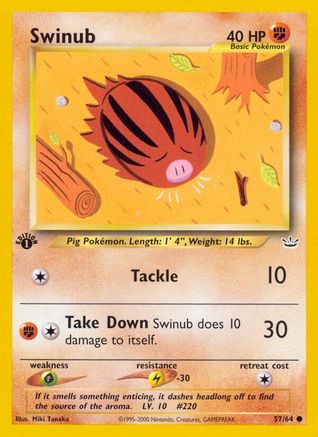 Swinub (57/64) [Neo Revelation 1st Edition] - Trinity Hobby