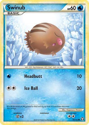 Swinub (79/102) [HeartGold & SoulSilver: Triumphant] - Trinity Hobby