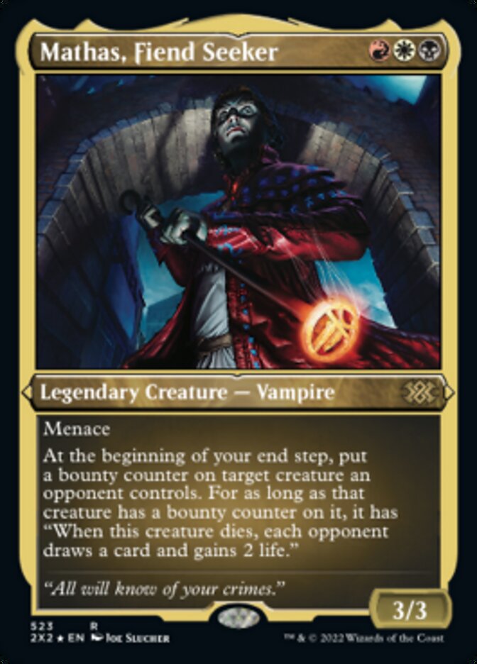 Mathas, Fiend Seeker (Foil Etched) [Double Masters 2022] - Trinity Hobby