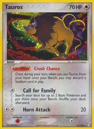 Tauros (12/100) [EX: Crystal Guardians] - Trinity Hobby