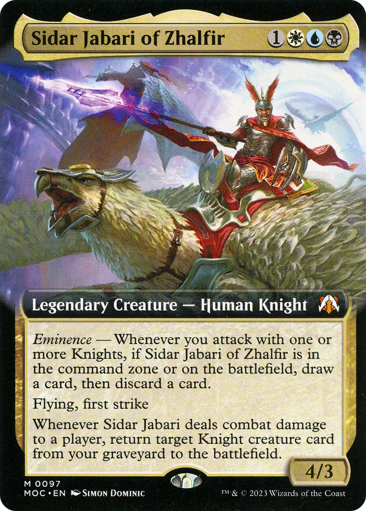 Sidar Jabari of Zhalfir (Extended Art) [March of the Machine Commander] - Trinity Hobby