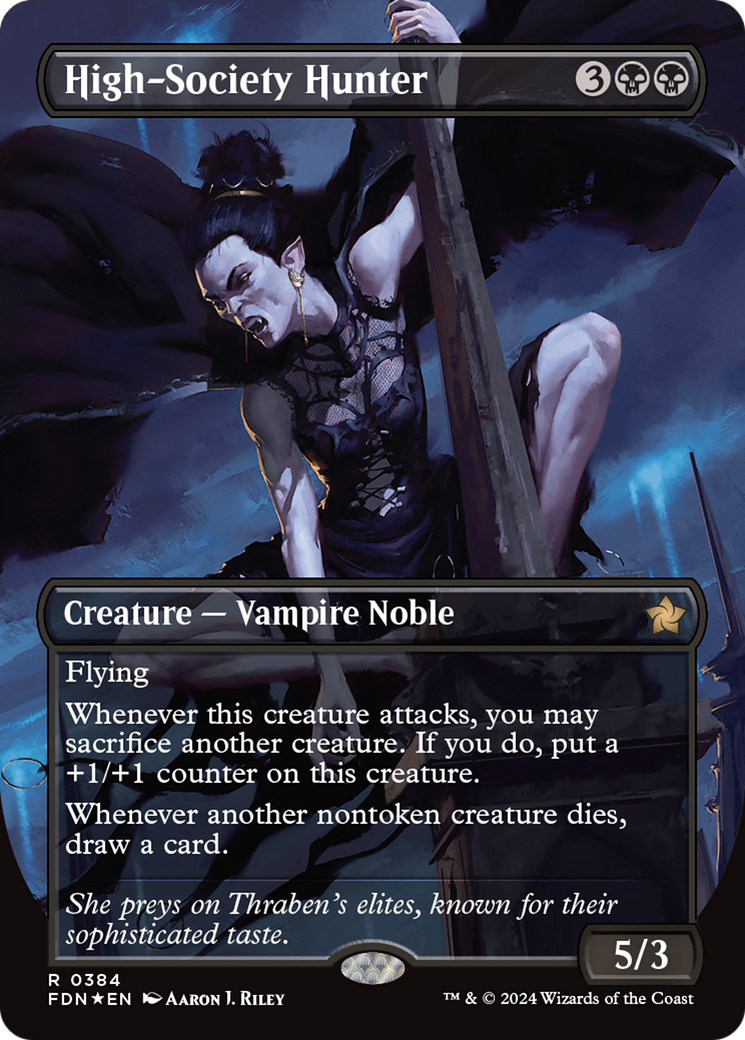 High-Society Hunter (Borderless) (Mana Foil) [Foundations] - Trinity Hobby