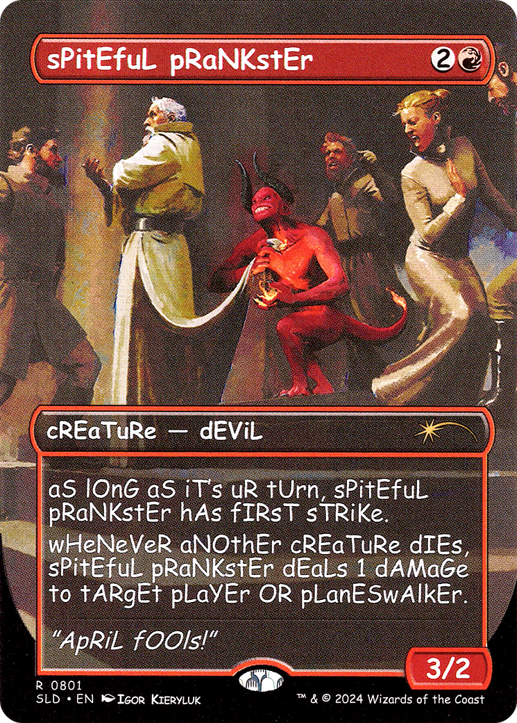 Spiteful Prankster (SLD-801) - [Secret Lair Drop] (Borderless) Foil - Trinity Hobby