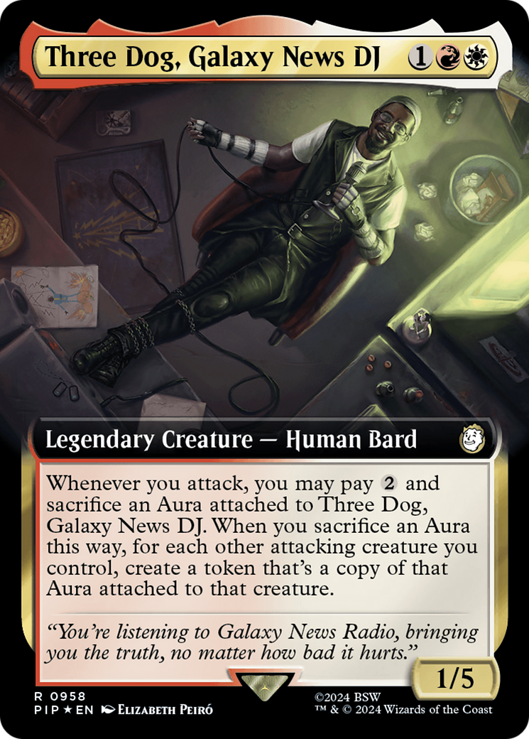 Three Dog, Galaxy News DJ (Extended Art) (Surge Foil) [Fallout] - Trinity Hobby