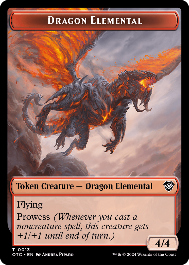Dragon Elemental // Treasure Double-Sided Token [Outlaws of Thunder Junction Commander Tokens] - Trinity Hobby