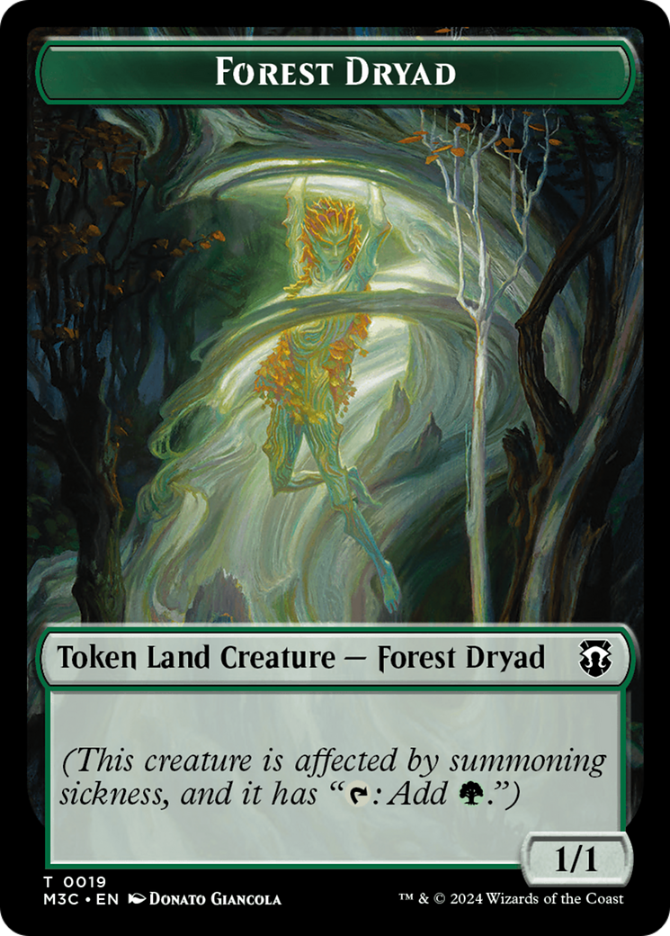 Boar (Ripple Foil) // Forest Dryad Double-Sided Token [Modern Horizons 3 Commander Tokens] - Trinity Hobby