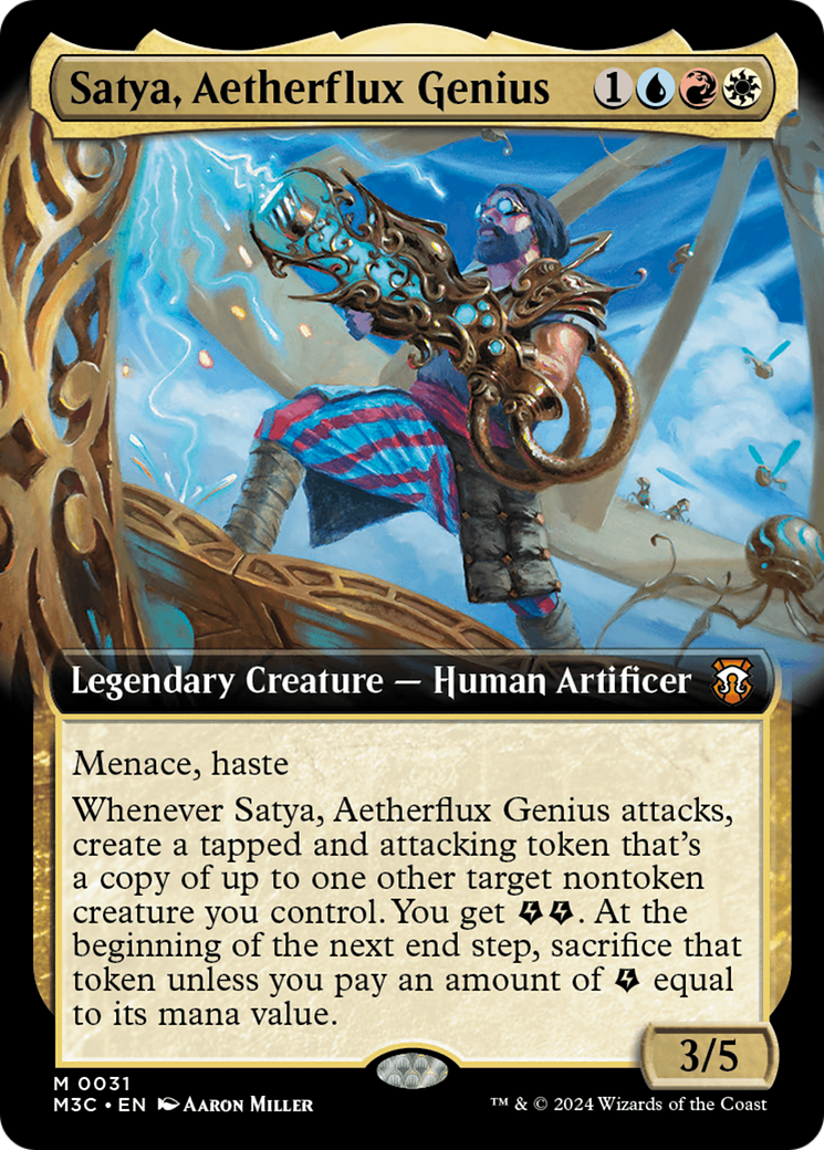Satya, Aetherflux Genius (Extended Art) [Modern Horizons 3 Commander] - Trinity Hobby