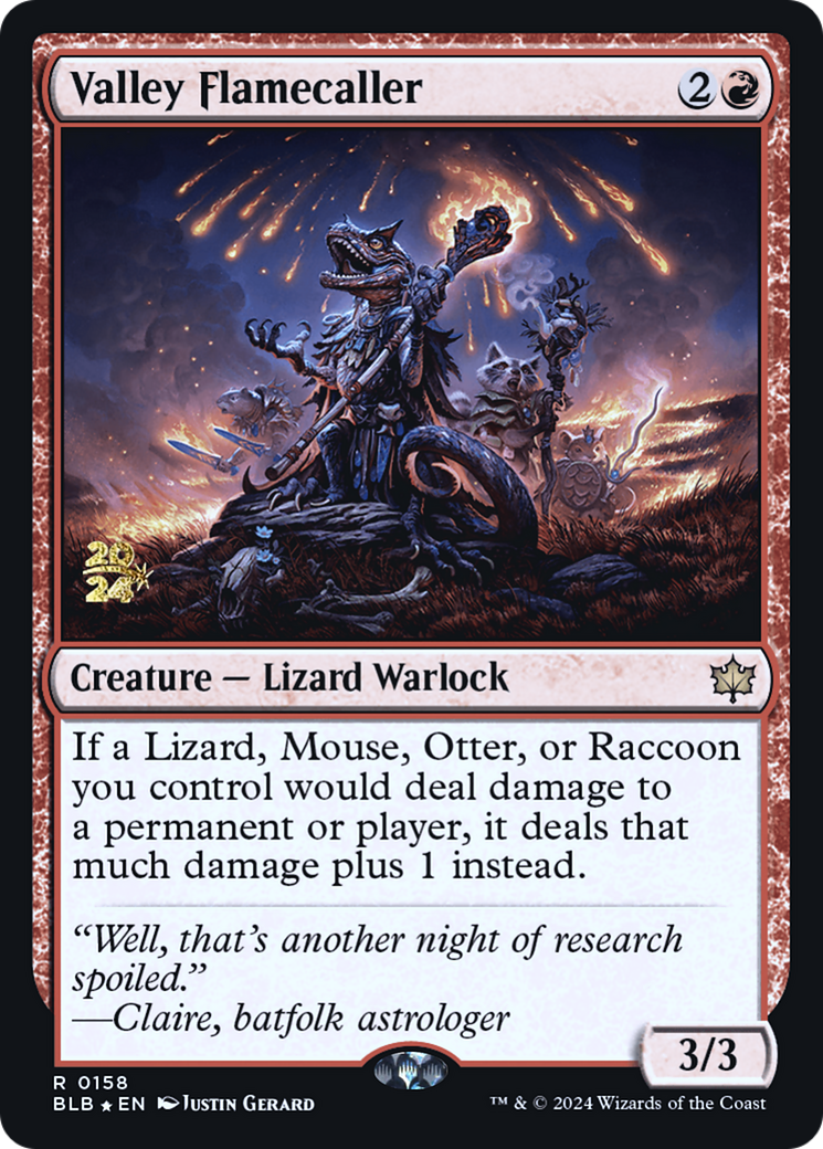 Valley Flamecaller [Bloomburrow Prerelease Promos] - Trinity Hobby