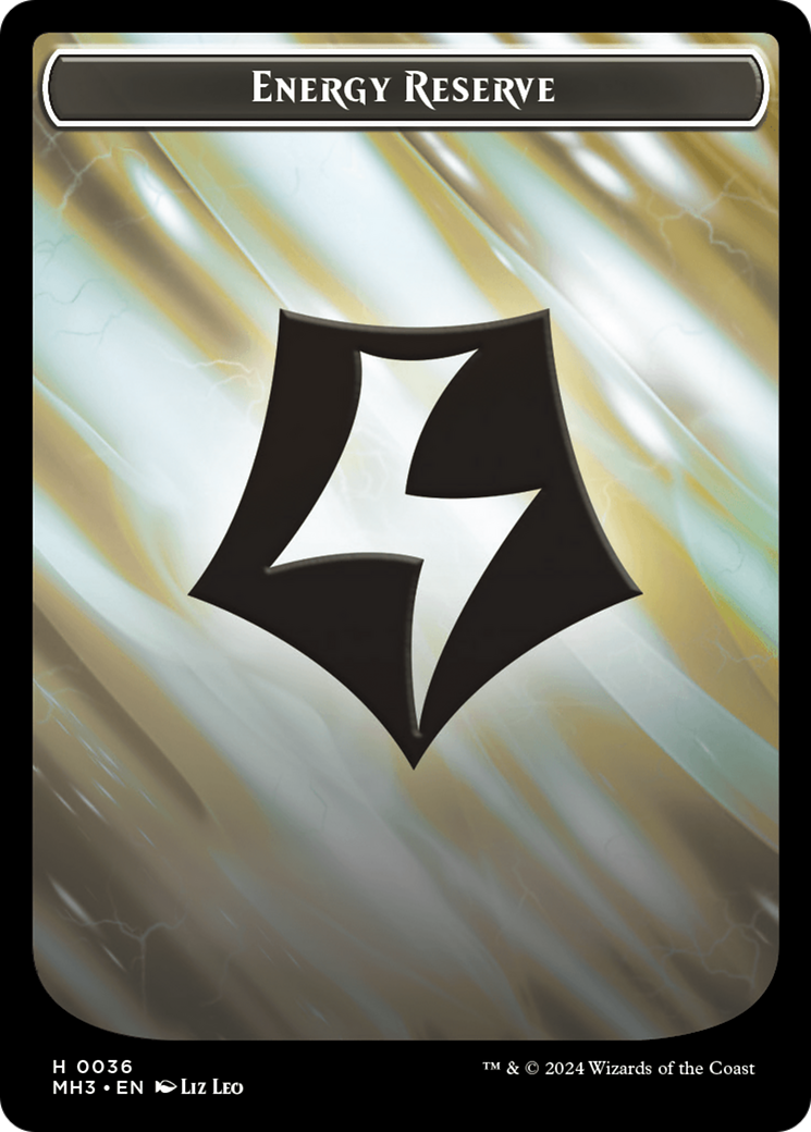 Fanatic of Rhonas // Energy Reserve Double-Sided Token [Modern Horizons 3 Tokens] - Trinity Hobby