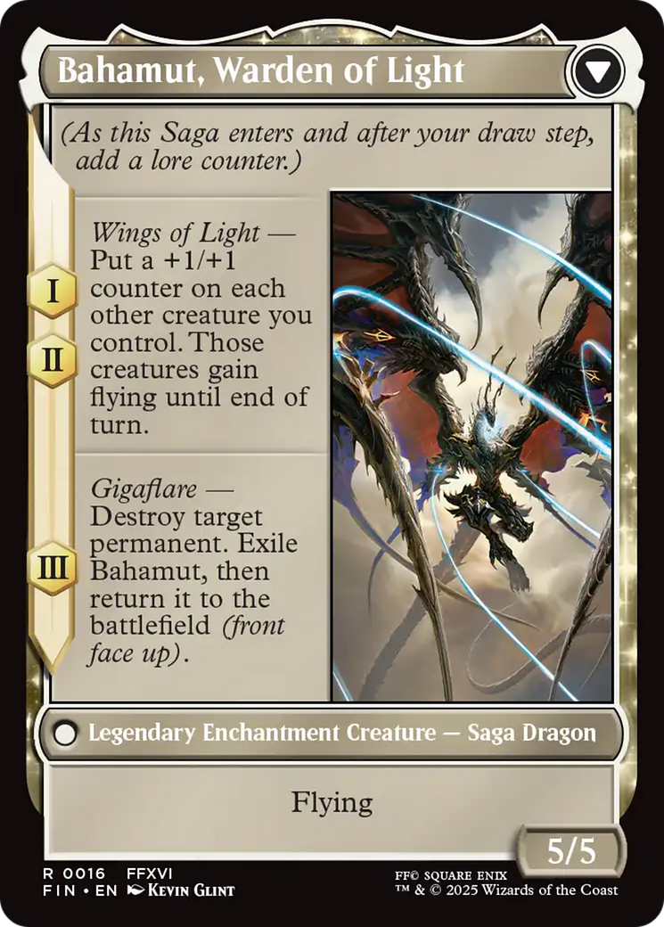 Dion, Bahamut's Dominant // Bahamut, Warden of Light  [Foil]  (FIN-016) - [FINAL FANTASY]: (enchantment) - Trinity Hobby