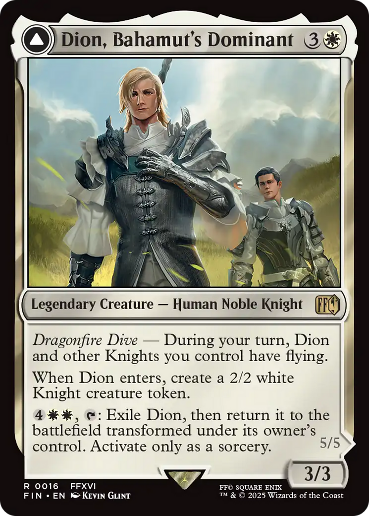 Dion, Bahamut's Dominant // Bahamut, Warden of Light  [Foil]  (FIN-016) - [FINAL FANTASY]: (enchantment) - Trinity Hobby