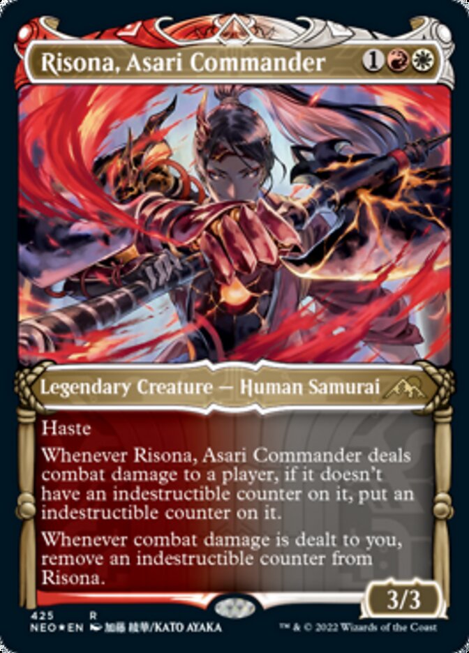Risona, Asari Commander (Showcase) (Foil Etched) [Kamigawa: Neon Dynasty] - Trinity Hobby