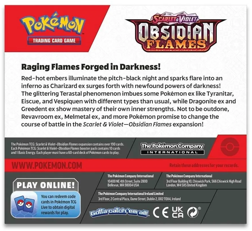 Scarlet & Violet: Obsidian Flames - Booster Box - Trinity Hobby