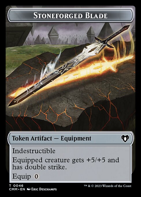 Treasure // Stoneforged Blade Double-Sided Token [Commander Masters Tokens] - Trinity Hobby