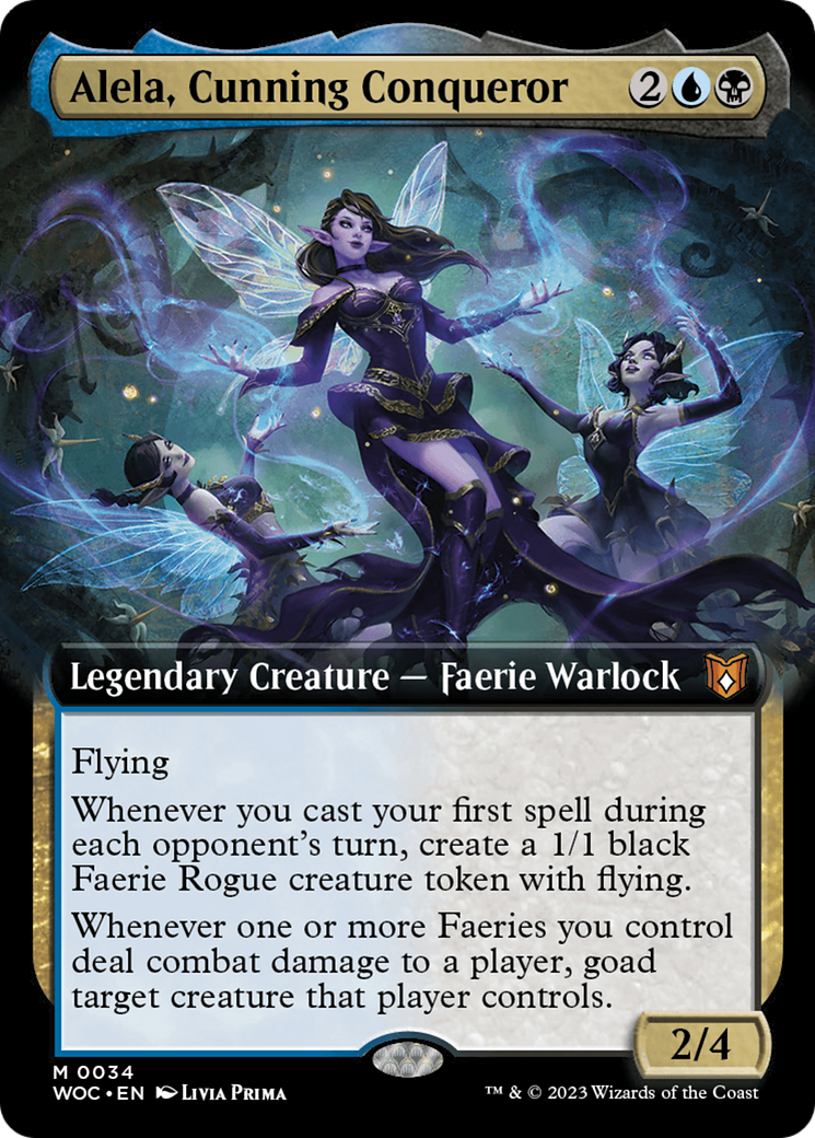 Alela, Cunning Conqueror (Extended Art) [Wilds of Eldraine Commander] - Trinity Hobby