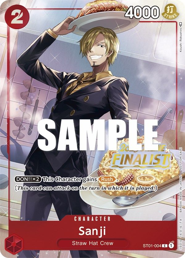 Sanji (Online Regional 2023) [Finalist] (ST01-004) - [One Piece Promotion Cards] Foil - Trinity Hobby