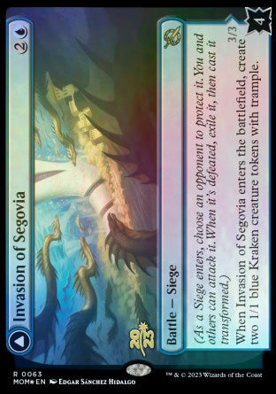 Invasion of Segovia // Caetus, Sea Tyrant of Segovia [March of the Machine Prerelease Promos] - Trinity Hobby