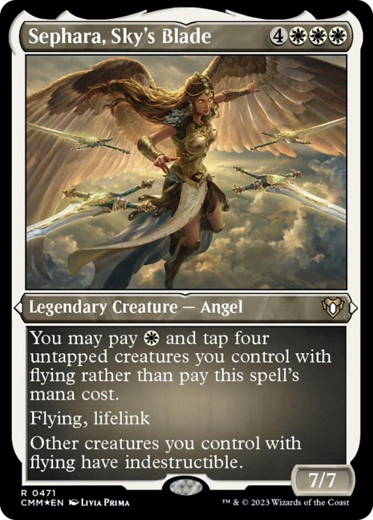Sephara, Sky's Blade (Foil Etched) [Commander Masters] - Trinity Hobby