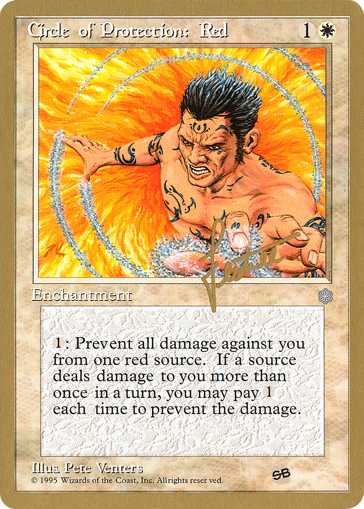 Circle of Protection: Red (Bertrand Lestree) (SB) (ICE) [Pro Tour Collector Set] - Trinity Hobby
