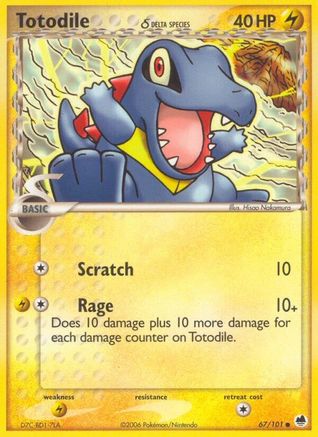 Totodile (67/101) (Delta Species) (Stamped) [EX: Dragon Frontiers] - Trinity Hobby
