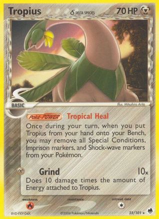 Tropius (23/101) (Delta Species) (Stamped) [EX: Dragon Frontiers] - Trinity Hobby