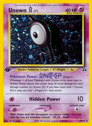 Unown [A] (14/75) [Neo Discovery 1st Edition] - Trinity Hobby