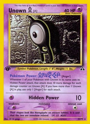 Unown [A] (33/75) [Neo Discovery Unlimited] - Trinity Hobby