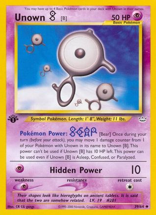 Unown [B] (39/64) [Neo Revelation Unlimited] - Trinity Hobby