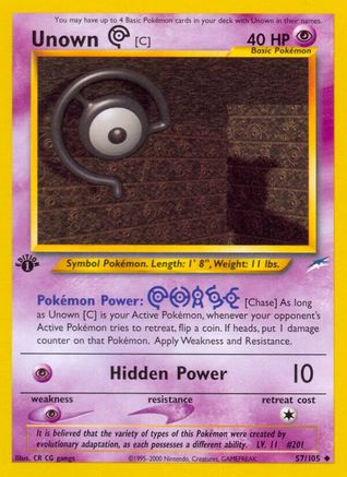 Unown [C] (57/105) [Neo Destiny 1st Edition] - Trinity Hobby