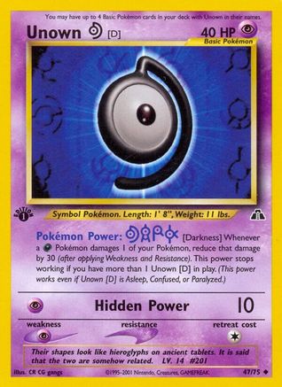 Unown [D] (47/75) [Neo Discovery 1st Edition] - Trinity Hobby