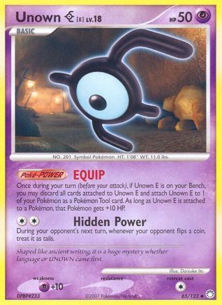 Unown E (65/123) [Diamond & Pearl: Mysterious Treasures] - Trinity Hobby