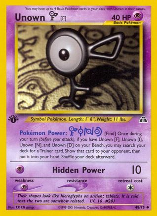 Unown [F] (48/75) [Neo Discovery 1st Edition] - Trinity Hobby