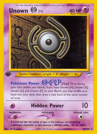 Unown [H] (28/105) [Neo Destiny Unlimited] - Trinity Hobby