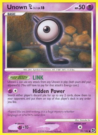 Unown L (91/106) [Diamond & Pearl: Great Encounters] - Trinity Hobby
