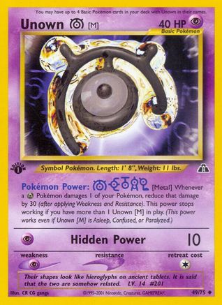 Unown [M] (49/75) [Neo Discovery 1st Edition] - Trinity Hobby