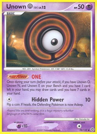 Unown O (70/132) [Diamond & Pearl: Secret Wonders] - Trinity Hobby