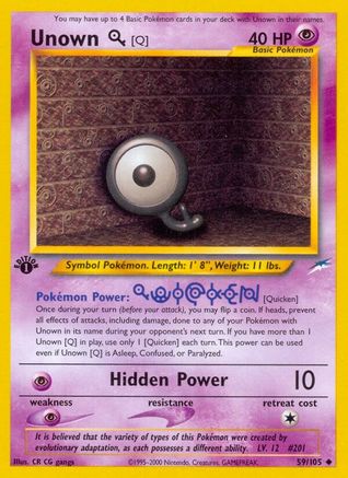 Unown [Q] (59/105) [Neo Destiny 1st Edition] - Trinity Hobby
