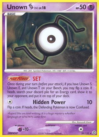 Unown S (39/132) [Diamond & Pearl: Secret Wonders] - Trinity Hobby
