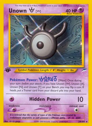 Unown [W] (29/105) [Neo Destiny Unlimited] - Trinity Hobby