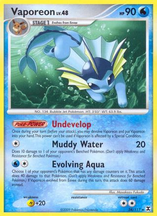 Vaporeon (34/111) [Platinum: Rising Rivals] - Trinity Hobby
