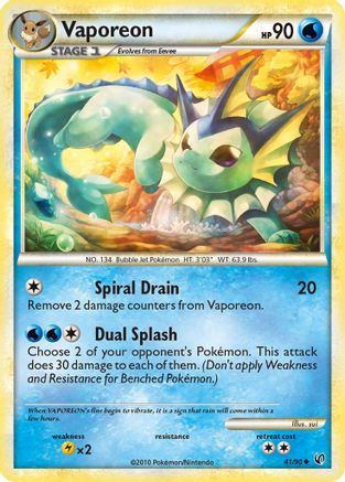 Vaporeon (41/90) [HeartGold & SoulSilver: Undaunted] - Trinity Hobby