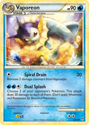 Vaporeon (52/95) [HeartGold & SoulSilver: Call of Legends] - Trinity Hobby