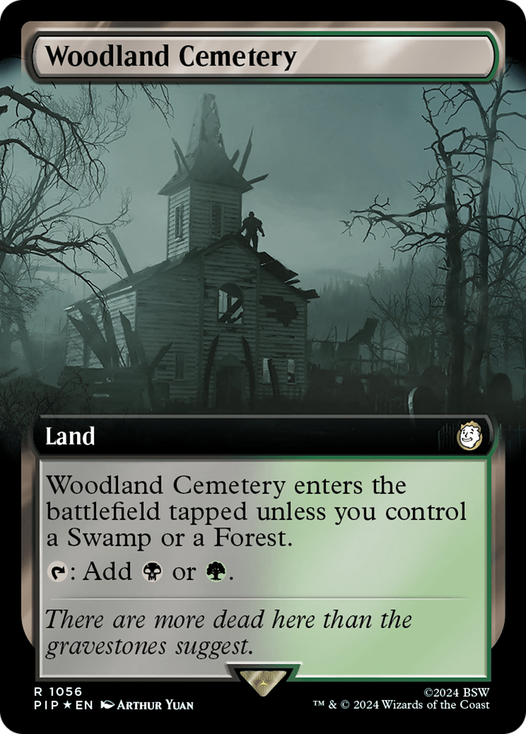 Woodland Cemetery (Extended Art) (Surge Foil) [Fallout] - Trinity Hobby