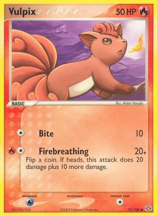 Vulpix (72/106) (Stamped) [EX: Emerald] - Trinity Hobby